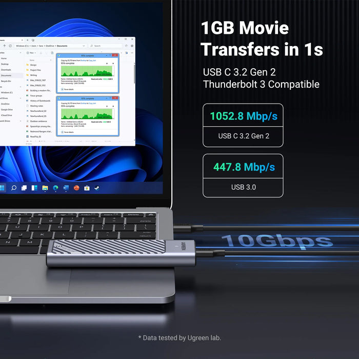 UGREEN M2 SSD Case M.2 NVMe 5Gbps USB C 3.2 Gen2 SSD Enclosure Tool-Free External SSD Adapter M និង B&amp;M Keys