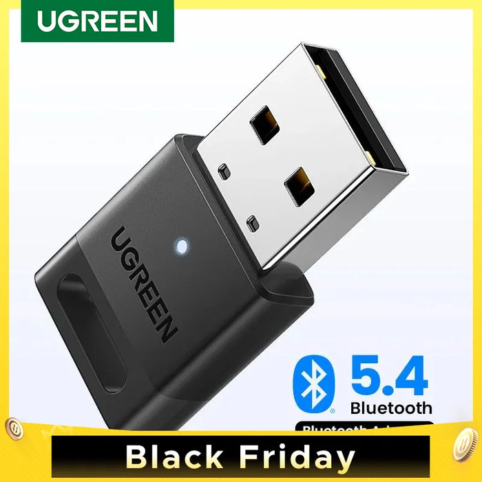 អាដាប់ទ័រប៊្លូធូស UGREEN USB Bluetooth Dongle 5.4 អាដាប់ទ័រសម្រាប់កុំព្យូទ័រ អ្នកទទួល និងបញ្ជូនប៊្លូធូស សម្រាប់ក្តារចុច/កណ្ដុរប៊្លូធូស