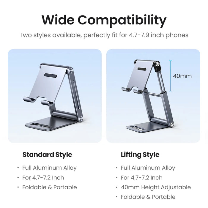 UGREEN Phone Holder Stand Aluminum Cell Phone Stand Tablet Stand Support Mobile Phone For iPhone 16 15 14 Pro Max Xiaomi Samsung