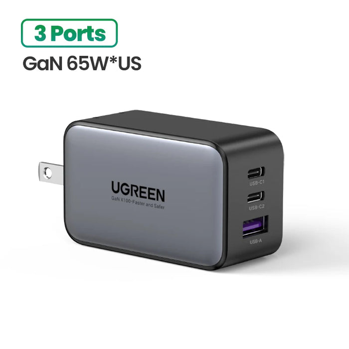 【US Plug】UGREEN 100W GaN Charger USB C Charger QC4.0 3.0 Quick Charge For Macbook Laptop Tablet PD Fast Charger For iPhone 15 14