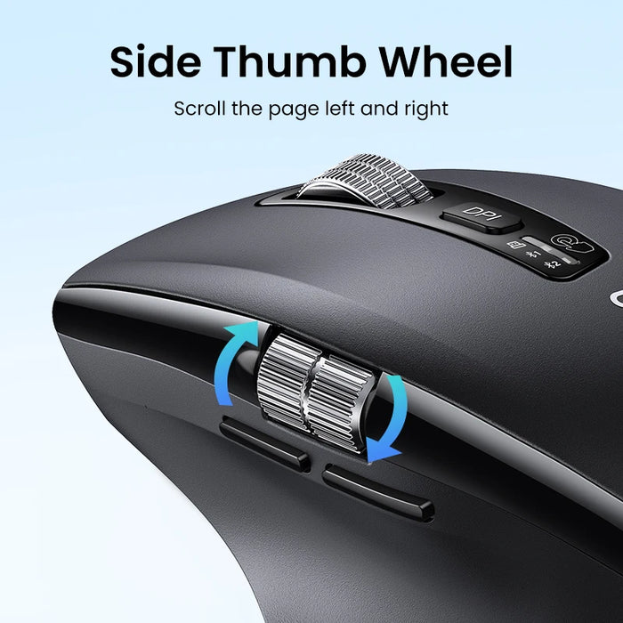 UGREEN Hyper-Fast Scroll Wireless Mouse Bluetooth 5.4 2.4G Ergonomic 5000DPI សម្រាប់ MacBook Tablets Laptops Computer Mice