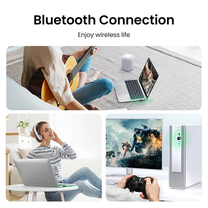 អាដាប់ទ័រ UGREEN Bluetooth 5.3 សម្រាប់ PC USB Bluetooth 5.0 Receiver Dongle Wireless Computer Adapter For Mouse Keyboard Win 11/10/8.1