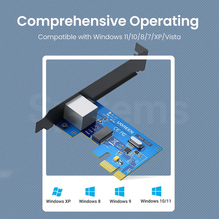 UGREEN PCIE Ethernet Adapter 1000Mbps 5Gbps PCIe Expansion Card RJ45 Lan for Desktop PC Motherboards Windows Network Card