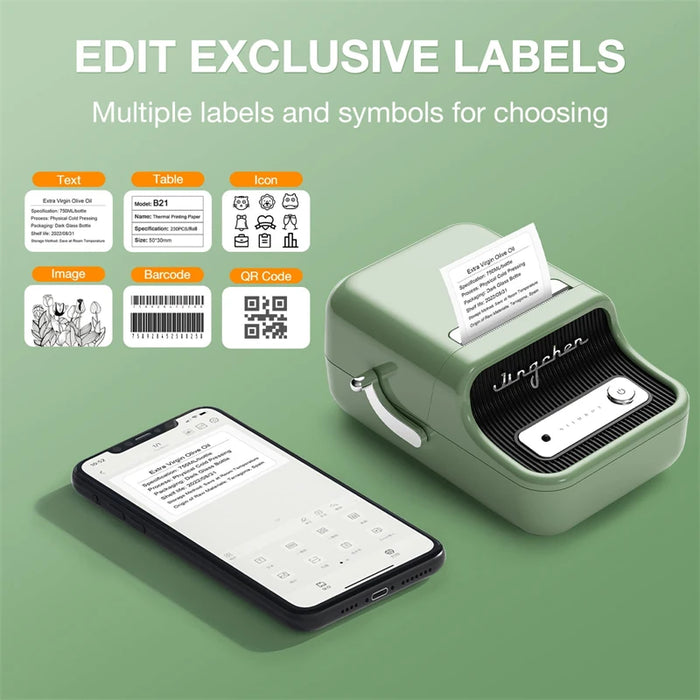 Niimbot B21 Portable Label Printer Wireless Bluetooth Label Maker Multifunctional Self-adhesive Pocket Label Machine