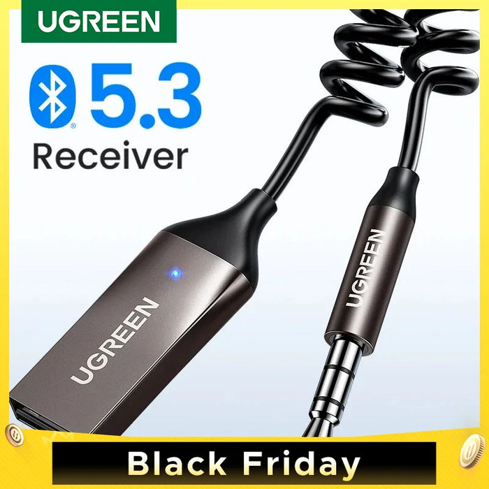 UGREEN Bluetooth Receiver 5.3 Adapter Hands-Free Car Kits AUX Audio 3.5mm Jack Music Wireless Receiver for Car BT Transmitter