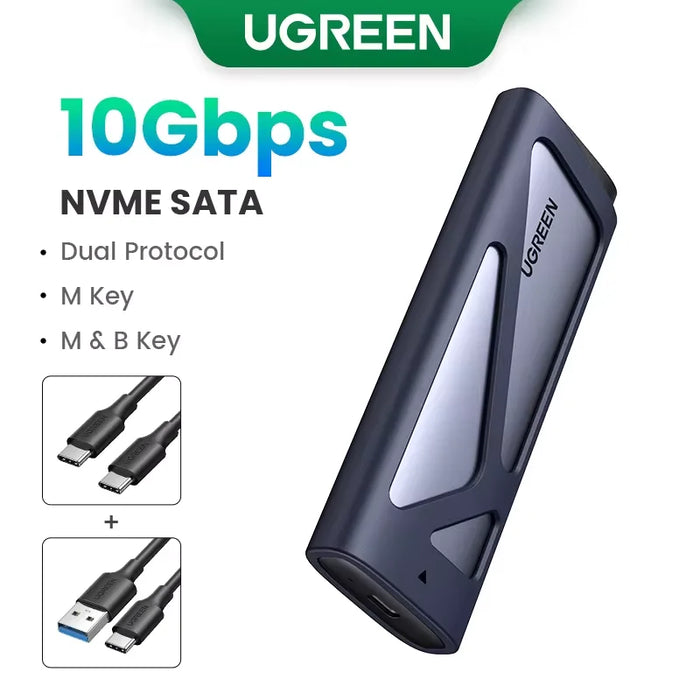 UGREEN M2 SSD Case M.2 NVMe 5Gbps USB C 3.2 Gen2 SSD Enclosure Tool-Free External SSD Adapter M និង B&amp;M Keys