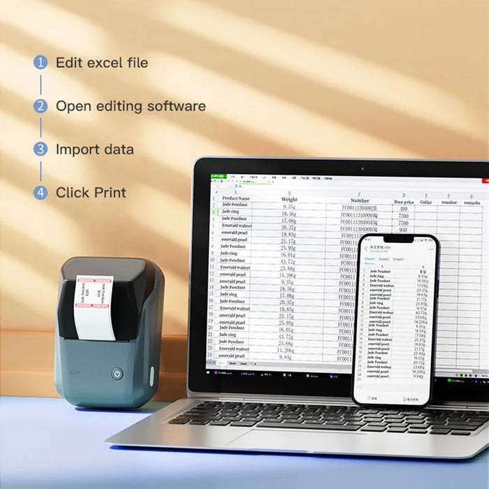 Niimbot B1 Thermal Label Printer Bluetooth Portable Pocket Label Maker Barcode QR Code Self-adhesive Sticker Labeling Machine
