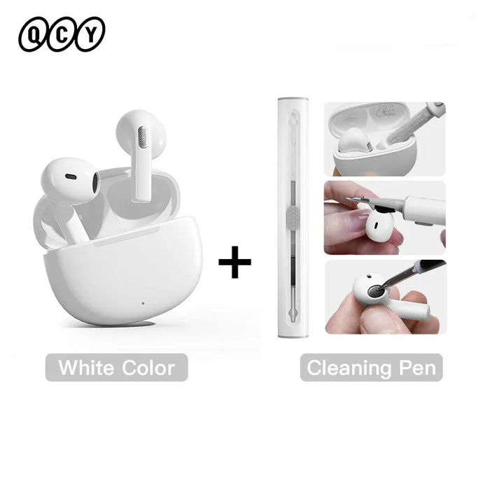 QCY T20 Wireless Headphones Bluetooth 5.3 TWS Earphones 13mm Big Driver HIFI Headset 4 Mics ENC HD Call Earbuds 68ms Low Latency