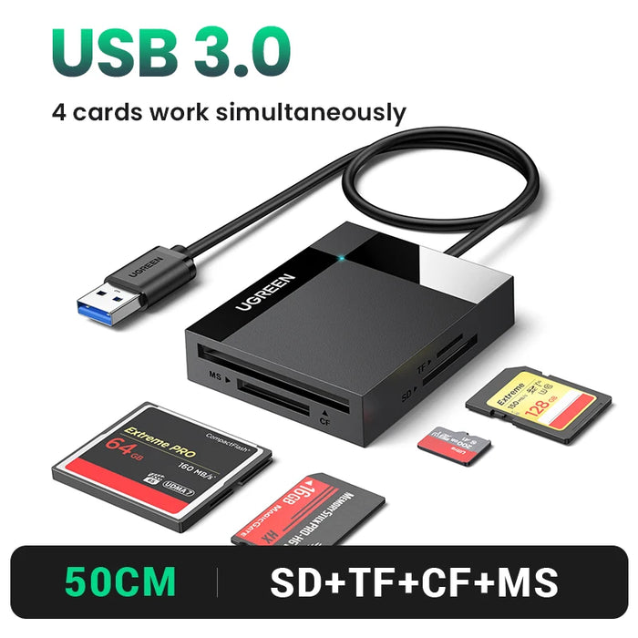 UGREEN Card Reader USB3.0&USB C to SD MicroSD TF Thunderbolt 3 for PC Laptop Accessories Smart Memory Cardreader SD Card Adapter