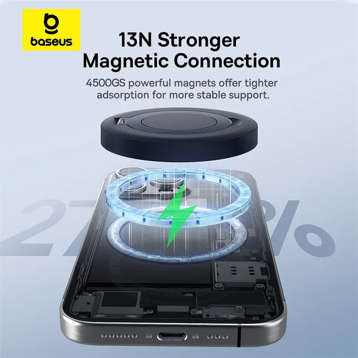 Baseus 15W Magnetic Wireless Charger Qi2 Certified Fast Charging Built-in Stand Phone Charger For iPhone 16 15 14 13 Pro Max