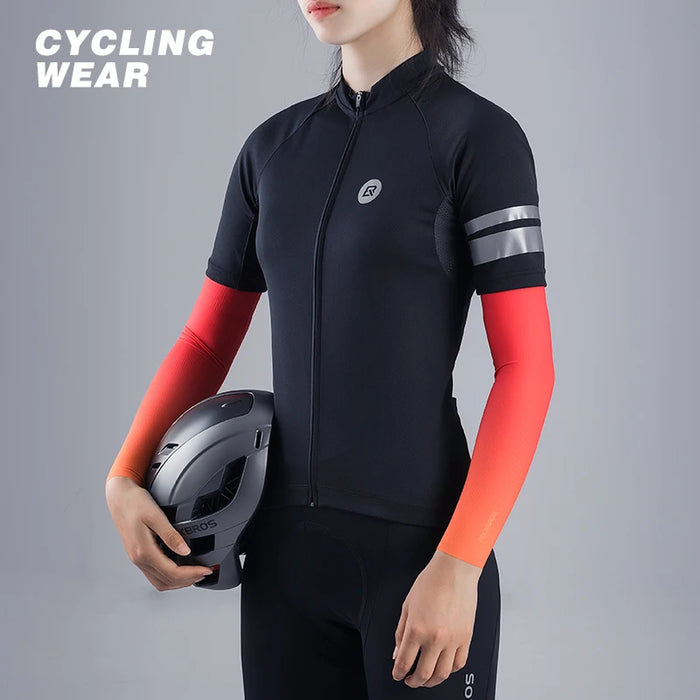 ROCKBROS Cycling Jersey Men Breathable Shirt Summer Jersey Clothes Bicycle Quick Dry Clothing Anti-UV Reflective Short Sleeve