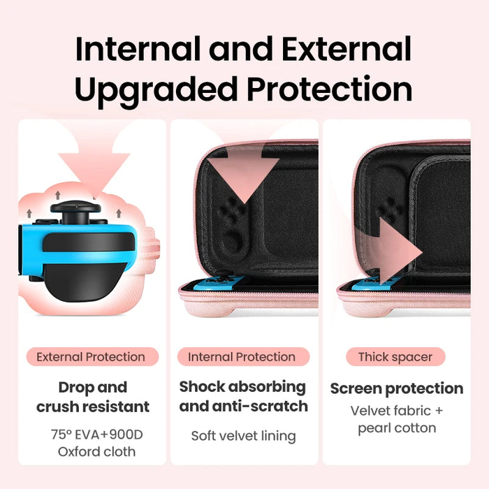 ថង់ផ្ទុក UGREEN សម្រាប់ Nintendo Switch OLED Lite Accessories 10 Game Slots Protective Carrying Portable Travel Bag