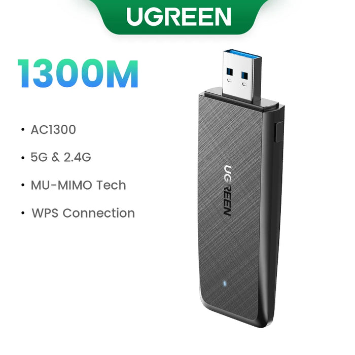 UGREEN WiFi Adapter AC650 AX1800 WiFi6/5 5G&2.4G USB WiFi Card Dongle for Desktop Laptop Wifi Antenna USB Ethernet Network Card