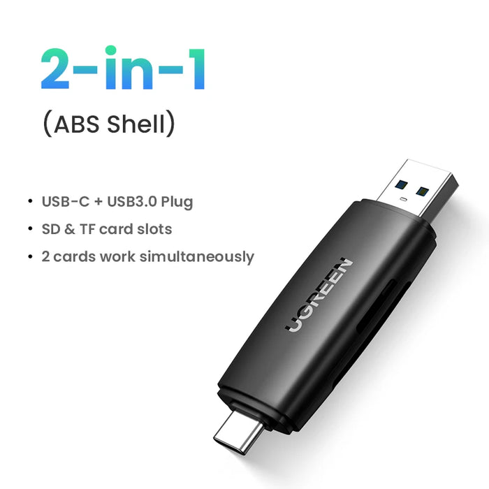 UGREEN Card Reader USB3.0&USB C to SD MicroSD TF Thunderbolt 3 for PC Laptop Accessories Smart Memory Cardreader SD Card Adapter