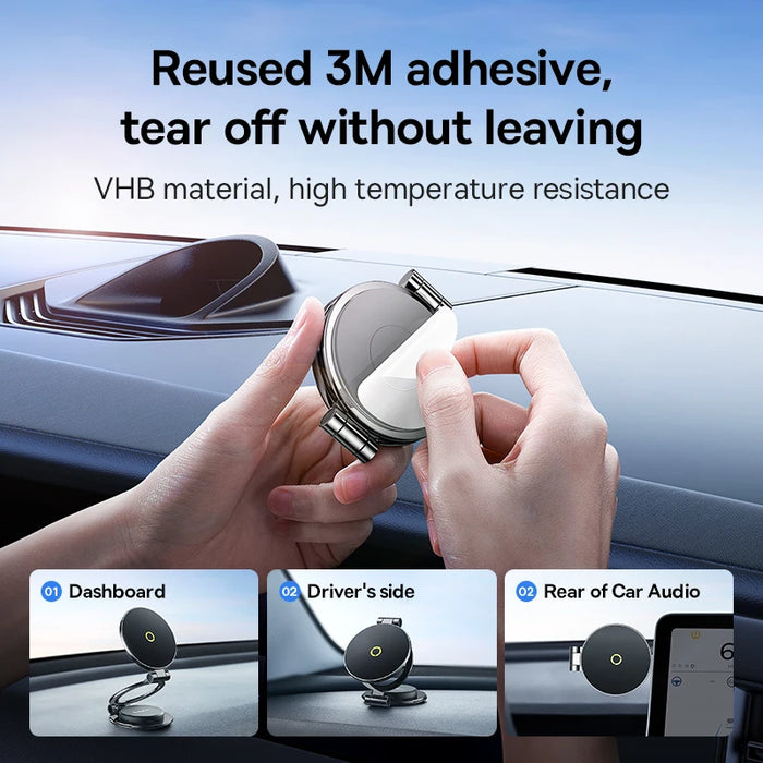 Baseus Magnetic Car Mobile Phone Holder Foldable Mount Stand for iPhone 12-16 Xiaomi Samsung Center Console Dashboard Paste