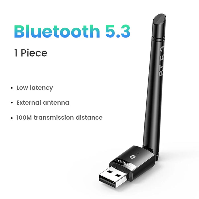 UGREEN USB Bluetooth 5.3 Adapter for PC Speaker Wireless Mouse Keyboard Music Audio Receiver Transmitter Bluetooth Dongle