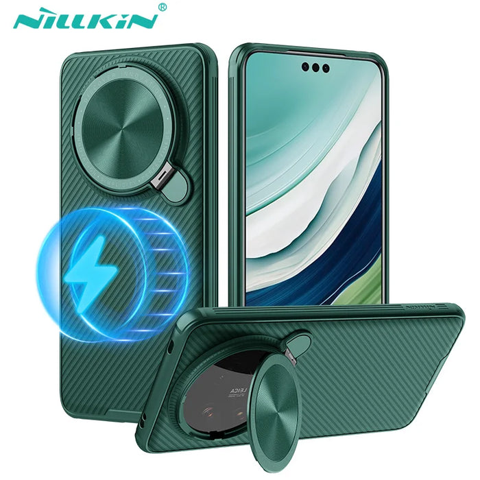 For Huawei Mate 60 Pro Magsafe Case NILLKIN CamShield Prop Flip-style Lens Camera Cover For Huawei Mate 60 / Mate 60 Pro Plus green