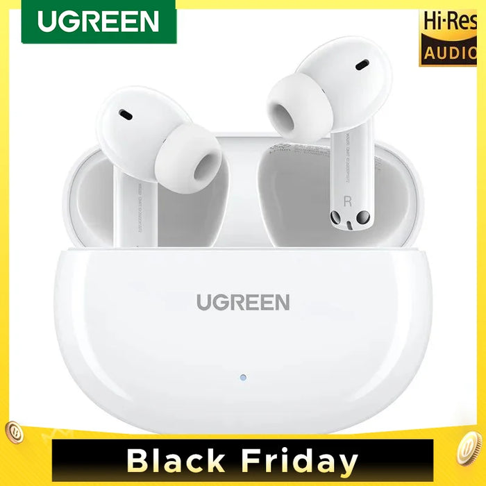 UGREEN HiTune T6 ANC Wireless Headphone 48dB Bluetooth 5.3 TWS Earbuds Hi-Res LDAC Hybrid Active Noise Cancelling for iPhone 15