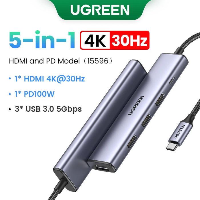 UGREEN USB C HUB Docking Station 13-in-1 4K Triple Display Dual HDMI DP 10Gbps USB3.2 PD 100W SD/TF for MacBook Pro Air Dell XPS