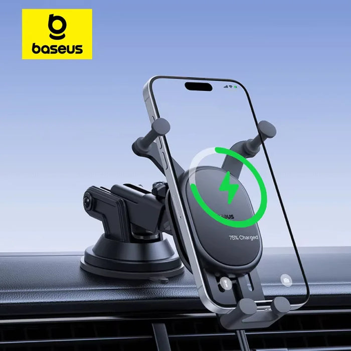 Baseus Car Wireless Charger 15W Auto Car Mount Phone Holder Stand For iPhone Samsung Xiaomi Fast Charging