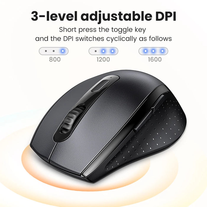 【ថ្មី】 UGREEN Wireless Mouse សម្រាប់កុំព្យូទ័រ 1600DPI Silent Mouse ជាមួយនឹង 2.4GHz USB Receiver for PC MacBook Tablet Laptop