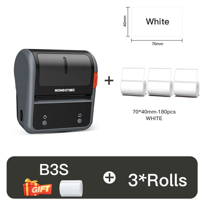 NIIMBOT B3S Portable Thermal Printer Barcode Self-adhesive Pocket Label Printer Mini Sticker Maker ForJewelry Clothing Commercia