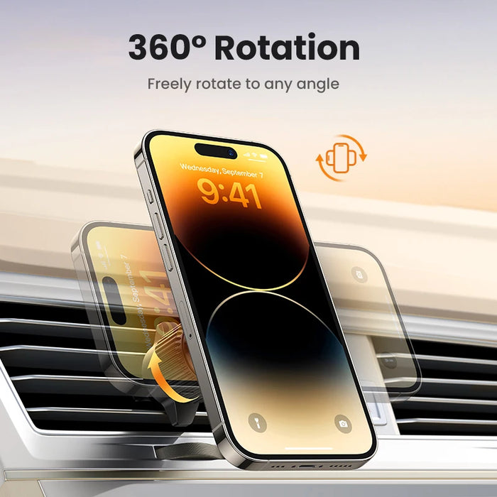 UGREEN Magnetic Car Phone Holder Wireless Charger Stand For iPhone 16 15 14 Pro Max Charging for Magsafe Car Charger LED Light