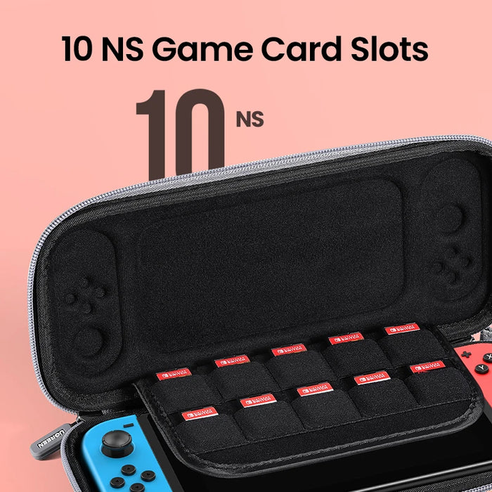 ថង់ផ្ទុក UGREEN សម្រាប់ Nintendo Switch OLED Lite Accessories 10 Game Slots Protective Carrying Portable Travel Bag