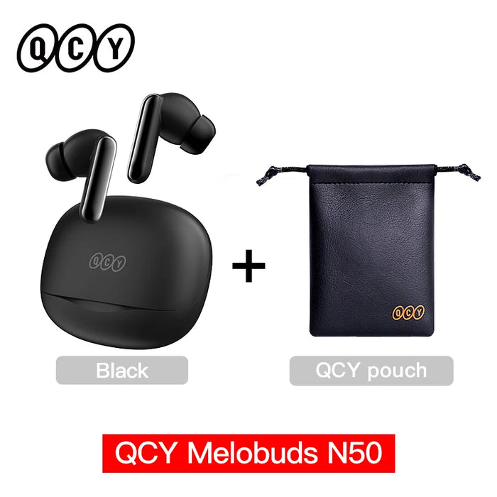 QCY Melobuds N50 ANC Bluetooth 5.4 Wireless Earphones Active Noise Cancellation 6 Mics Clear Call Earbuds Multipoint Connection