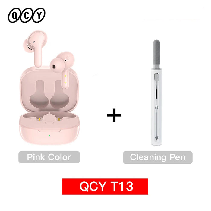 QCY T13 Wireless Headphones 7.2mm Drivers TWS Bluetooth 5.1 Earphones 40H Long Playtime Fast Charge 4 Mic ENC HD Call Earbuds