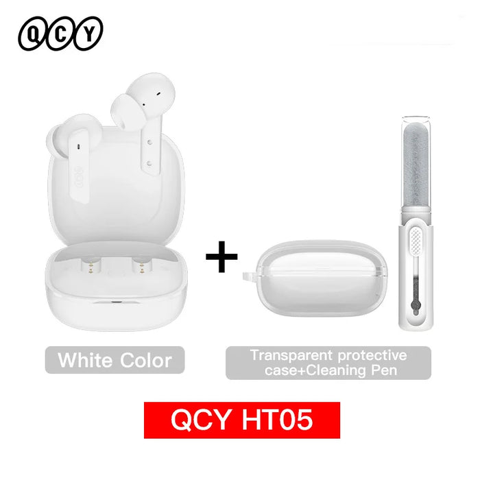 QCY HT05 ANC Wireless Earphone 40dB Noise Cancelling Bluetooth 5.2 Headphone 6 Mic ENC HD Call TWS Earbuds Transparency Mode