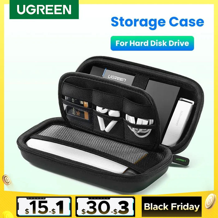 UGREEN Hard Disk Drive Case for 2.5 inch External Hard Drive Portable HDD SSD Box for Power Bank Storage Case Travel Bag