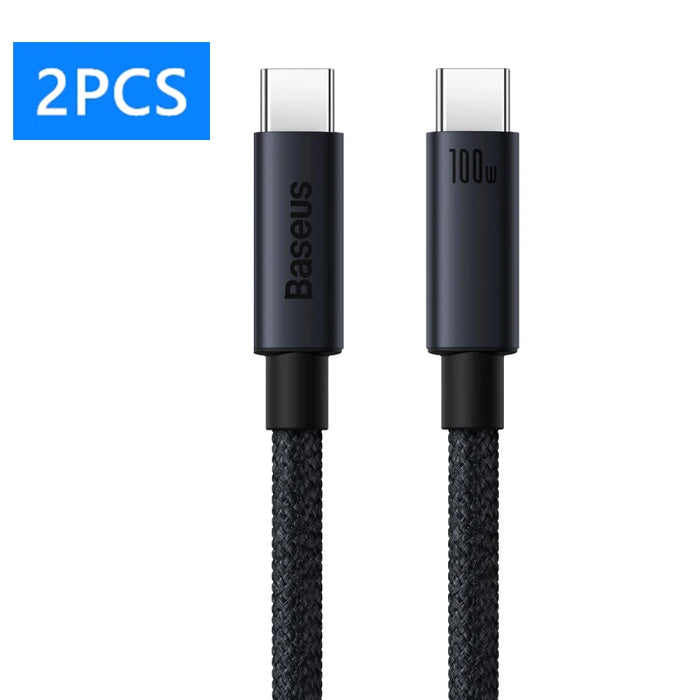 Baseus 2/5PCS 100W USB C To USB C Cable For iPhone 15 PD Fast Charging Charger Wire Cord For Macbook iPad Samsung Huawei Xiaomi