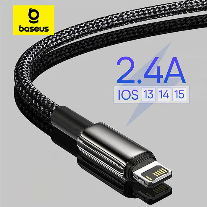 Baseus 2.4A USB Cable For iPhone 14 13 Pro Max XR Xs Cable Fast Charging Cable for iPhone 12 Charger USB Data Line