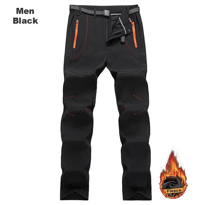 LNGXO Thermal Fleece Winter Pants Men Women Ski Trekking Hiking Camping Waterproof Pants Outdoor Soft Shell Warm Thick Trousers Men Black China