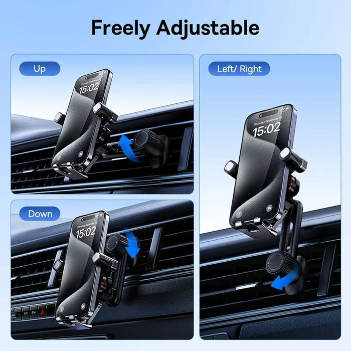 Baseus Car Phone Holder Auto Clamping Gravity Metal Air Vent Phone Mount Never Blocking Air Vent Clip Cell Phone Holder Car