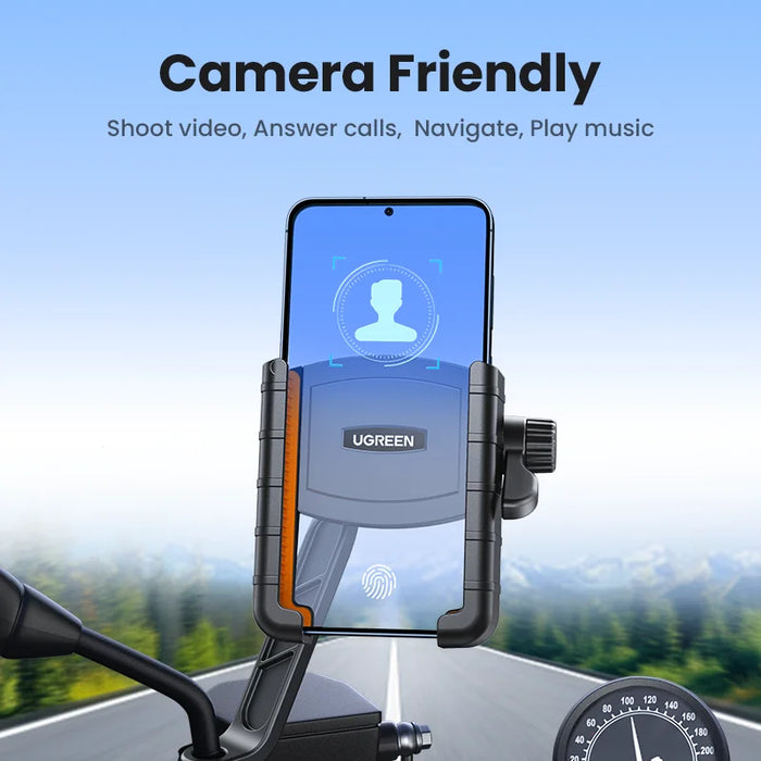 UGREEN Motorcycle Phone Holder Universal Handlebars Camera Friendly For iPhone 16 15 14 Pro Max 360° Rotation Cell  Phone Stand