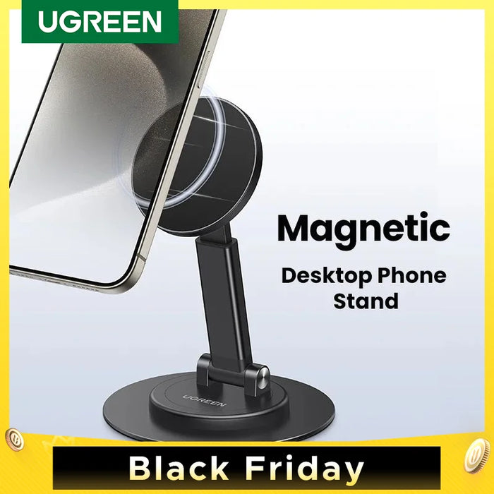 UGREEN Magnetic Phone Stand បង្វិល 360° អាលុយមីញ៉ូទូរសព្ទដៃ ឈរសម្រាប់ Magsafe iPhone 16 15 14 Pro Max Xiaomi Samsung Huawei