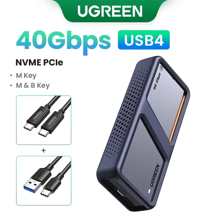 UGREEN M2 SSD Case M.2 NVMe SATA SSD Enclosure Adapter 20Gbps USB 3.2 Gen2 USB C External Enclosure Supports M and B&M Keys