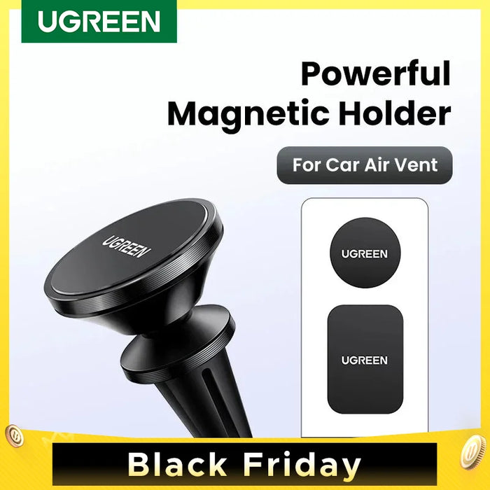 【លក់ថ្មីទៀតហើយ】 UGREEN Magnetic Car Phone Holder Universal For iPhone 16 15 14 Pro Max Xiaomi Samsung Dashboard Car Stand Phone