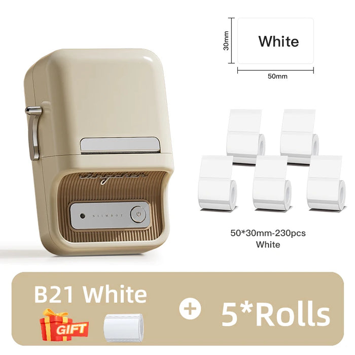 Niimbot B21 Portable Label Printer Wireless Bluetooth Label Maker Multifunctional Self-adhesive Pocket Label Machine