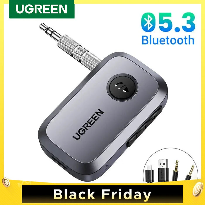 UGREEN Bluetooth Audio Receiver Car Adapter Wireless Car 3.5mm Jack Mic Handsfree Bluetooth 5.3 for Car Accessories Speaker