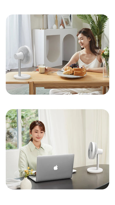 JISULIFE Desk Fan 8000mAh Portable Rechargeable Fan 5 Speeds Silent Table Fan for Home Office Mini Ventilador Portatil Fans