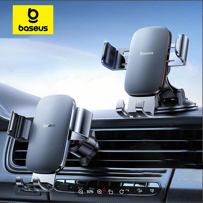 Baseus Metal Car Phone Holder Sucker for Car Air Vent Mount Phone Stand for iPhone Samsung Metal Gravity Mobile Phone Holder