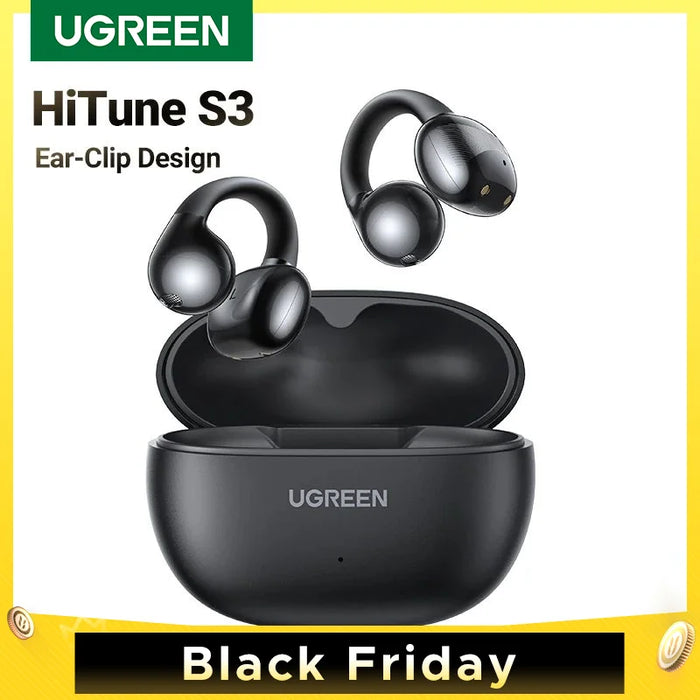 ជម្រើស UGREEN HiTune S3 Open Ear Clip Wireless Earbuds Bluetooth Sports Earphones កាសស្តាប់ត្រចៀកក្នុងមីក្រូហ្វូនជាមួយ Earhooks &amp; Ear Hook