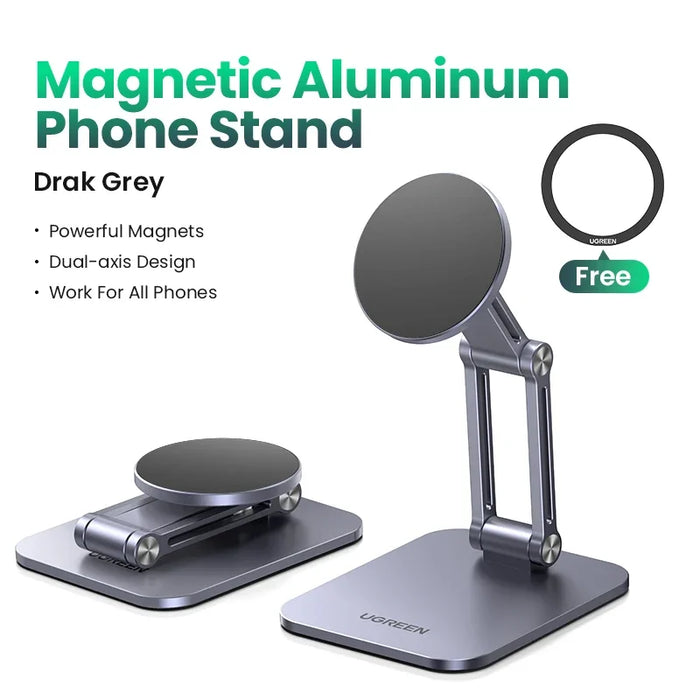 UGREEN Magnetic Phone Stand For Magsafe iPhone 16 15 14 Pro Max Xiaomi Samsung Huawei 360° Rotation Aluminum Mobile Phone Holder