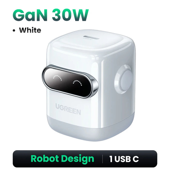 【US Plug】UGREEN 65W 30W GaN Charger Robot Design QC4.0 3.0 PPS for iPhone 16 15 14 Pro Macbook Laptops Tablet PD3.0 Fast Charger