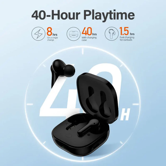 QCY T13 Wireless Headphones 7.2mm Drivers TWS Bluetooth 5.1 Earphones 40H Long Playtime Fast Charge 4 Mic ENC HD Call Earbuds