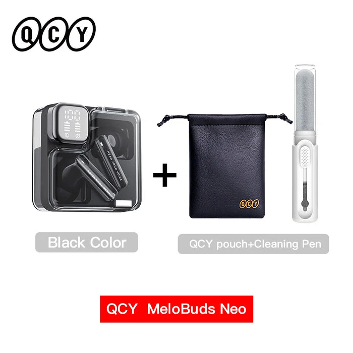 QCY MeloBuds Neo Wireless Earphones Bluetooth 5.3 LED Power Digital Display Transparent TWS Earbuds Dual-Connection Headphone