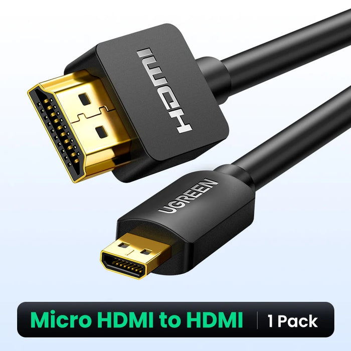 UGREEN Micro HDMI-Compatible 4K/60Hz 3D Effect Micro HD to HD Cable Male to Male For GoPro Sony Projector HDMI-Compatible Micro